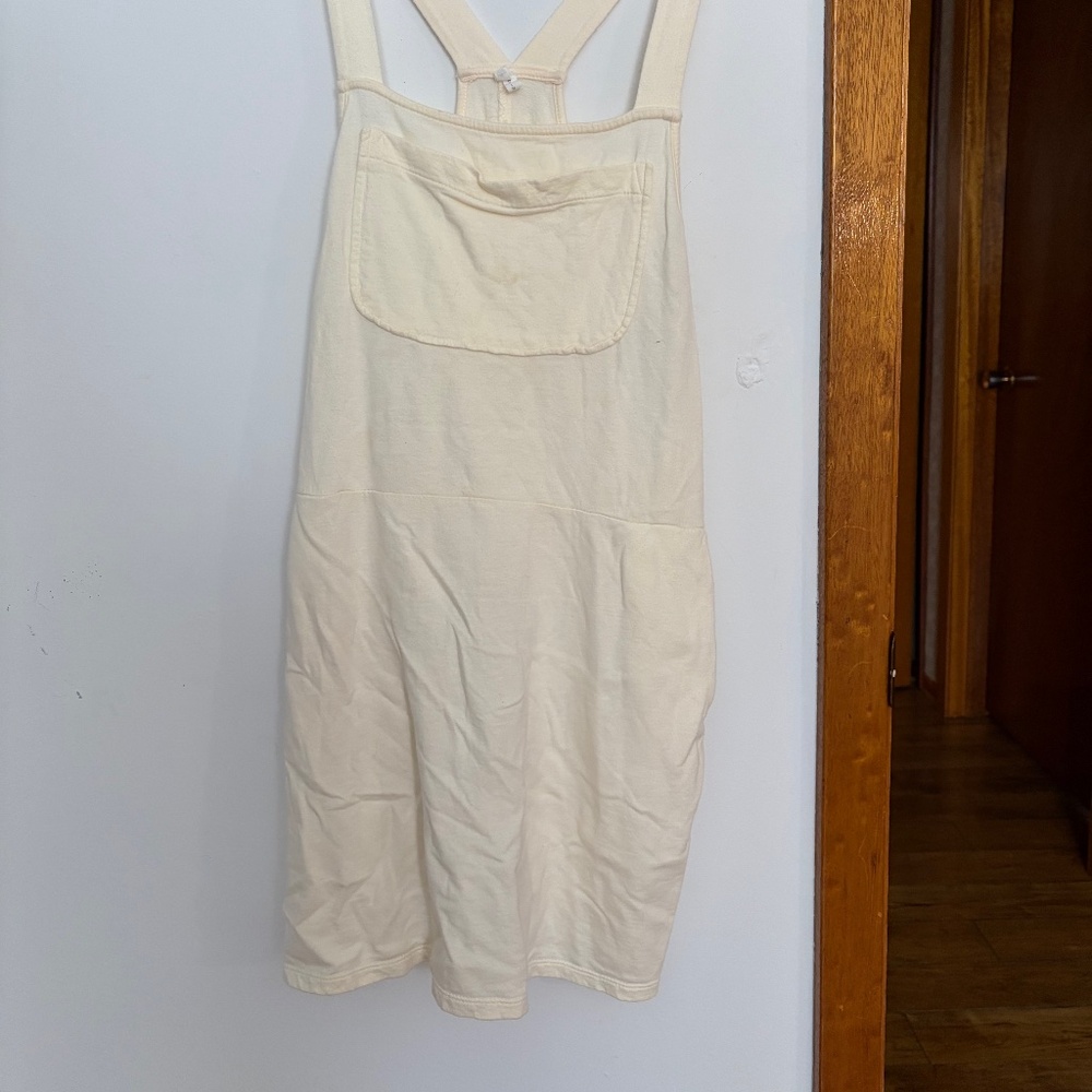 Cream Sleeveless Overall Dress Women’s Small